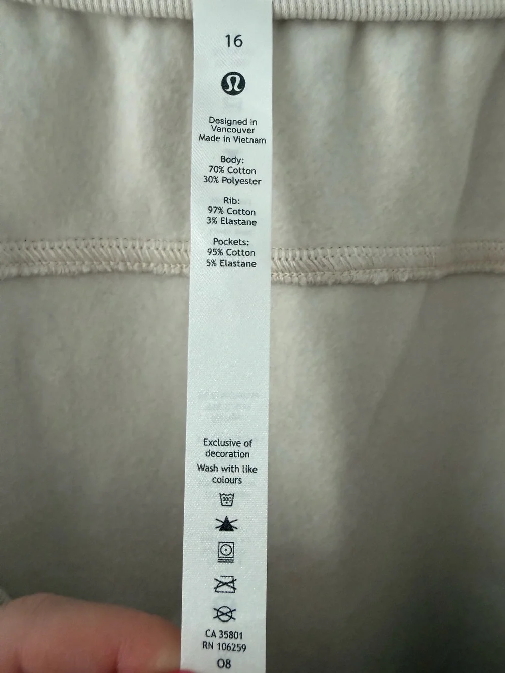 NWOT lululemon athletica Cream Joggers